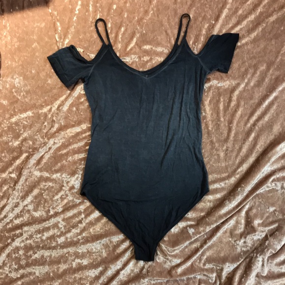 Mudd cold shoulder bodysuit. Size M. Blue. NWOT. Super stretchy. - Picture 7 of 7